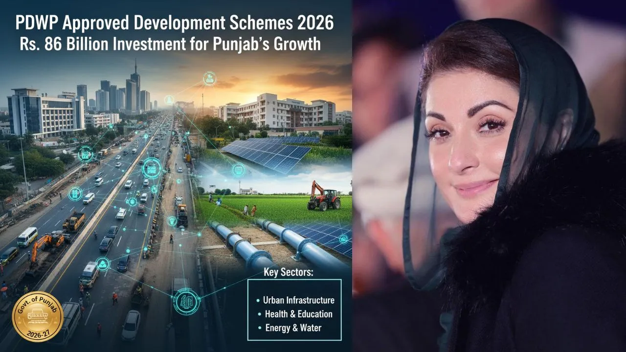 Punjab government Rs. 86 billion PDWP approved development schemes 2026 for roads, health, education, water, energy, and agriculture projects