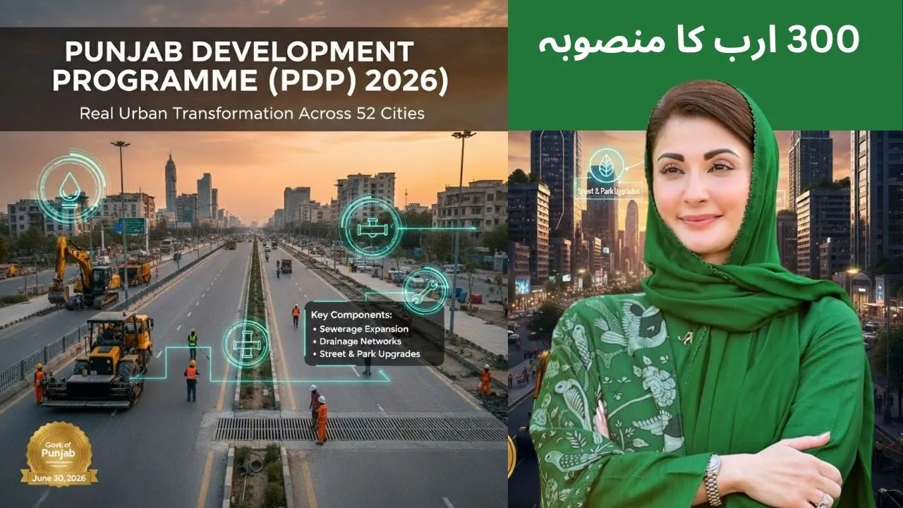 Punjab Development Programme 2026 improving urban infrastructure, drainage, sewerage, roads, and public spaces across 52 cities